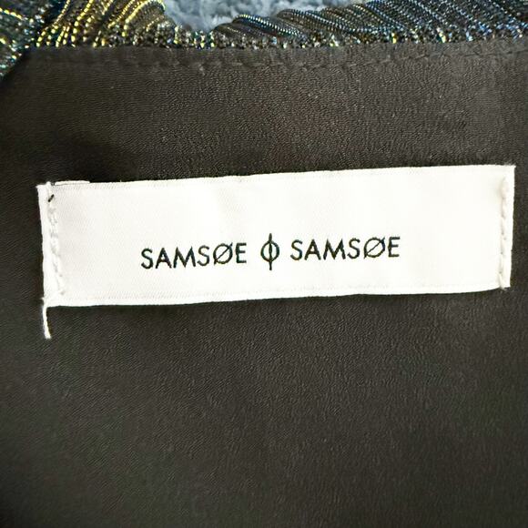 SAMSOE SAMSOE | Gizem Dress Metallic Thread Gold Blue Black Adjustable | Small - Picture 4 of 8